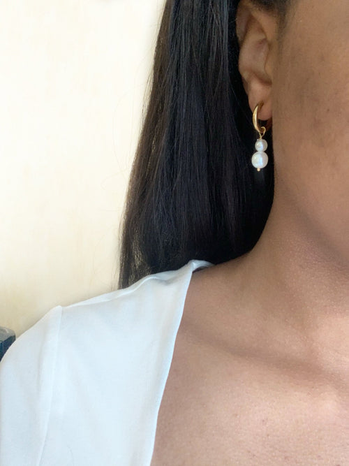 Boucles d’oreilles double perles - 13Or